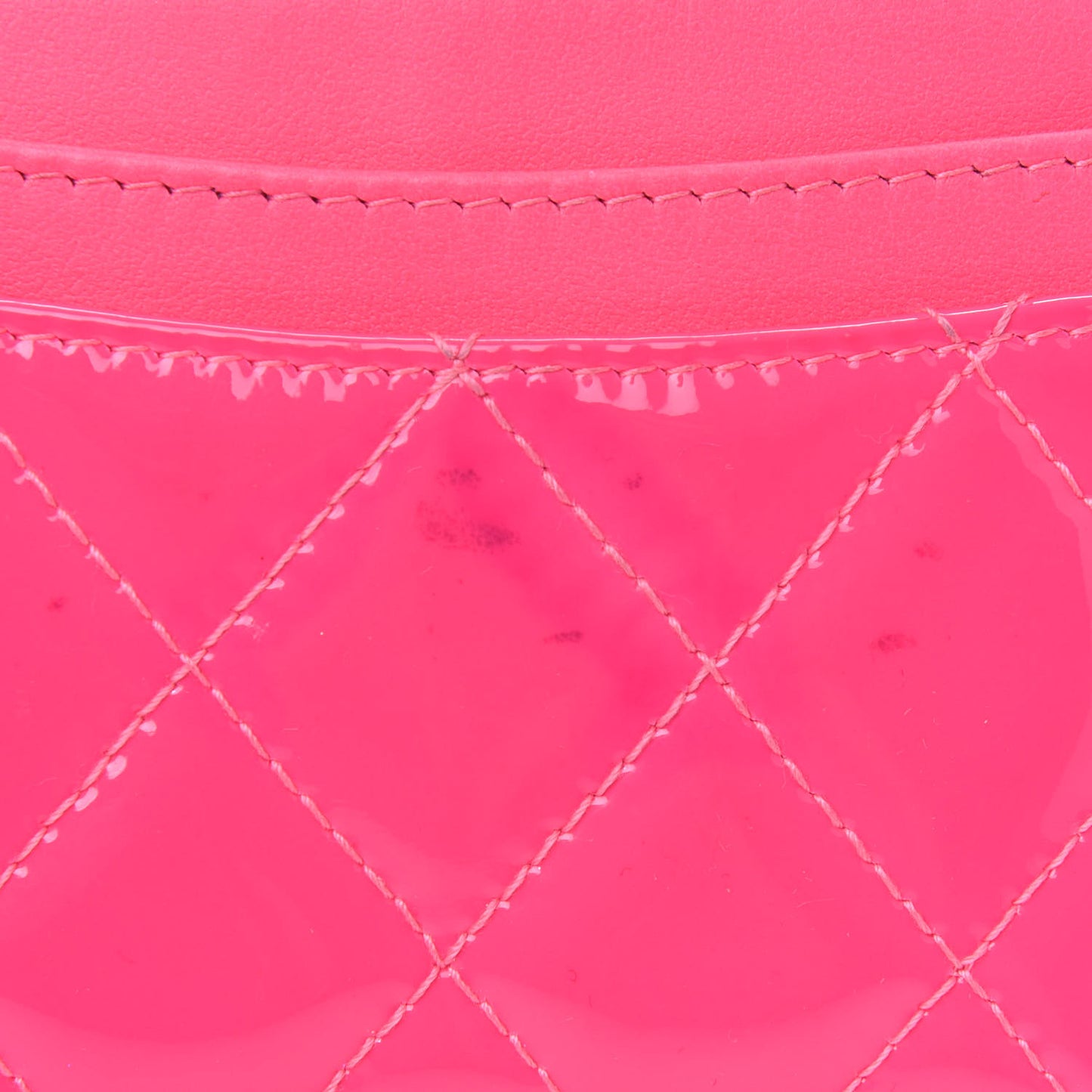 Patent Quilted Card Holder Pink