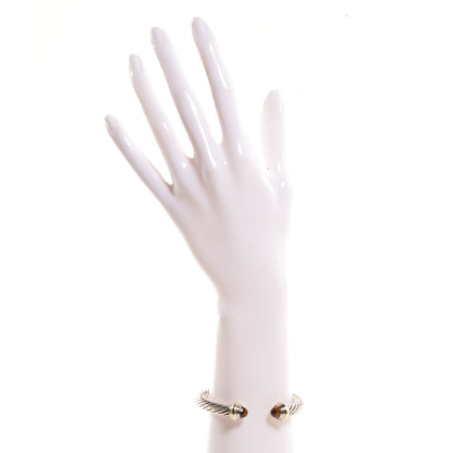 David Yurman Sterling Silver 14K Yellow Gold Citrine 7mm Cable Classics Bracelet 2 of 6