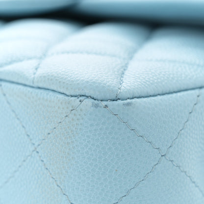 Chanel Caviar Quilted Small Double Flap Light Blue 13 of 14