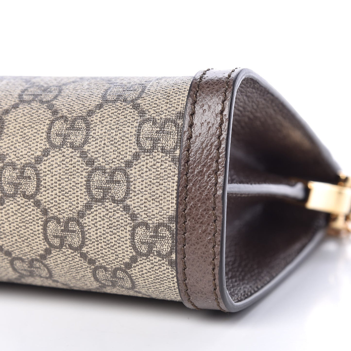 GG Supreme Monogram Web Small Ophidia Chain Shoulder Bag Brown