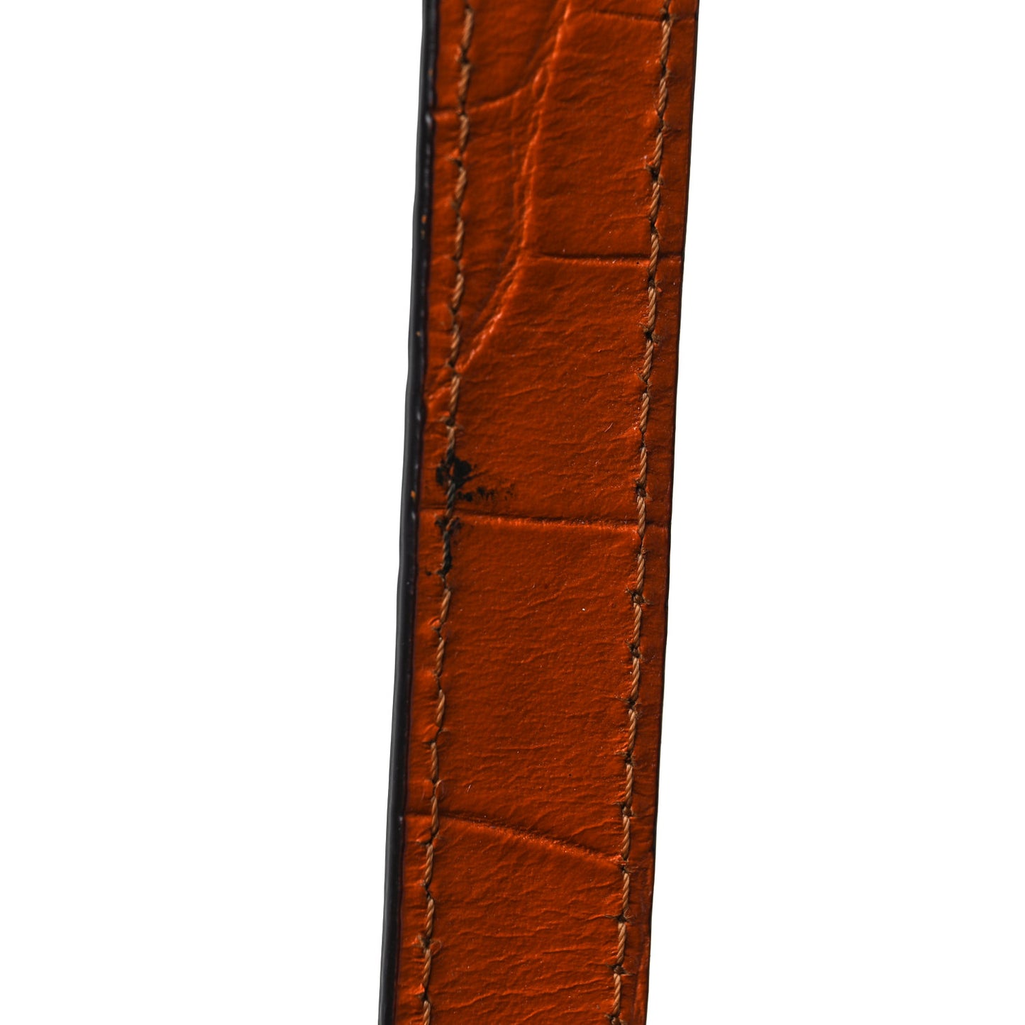 Visetos Calfskin Crocodile Embossed Double Zip Tote Cognac