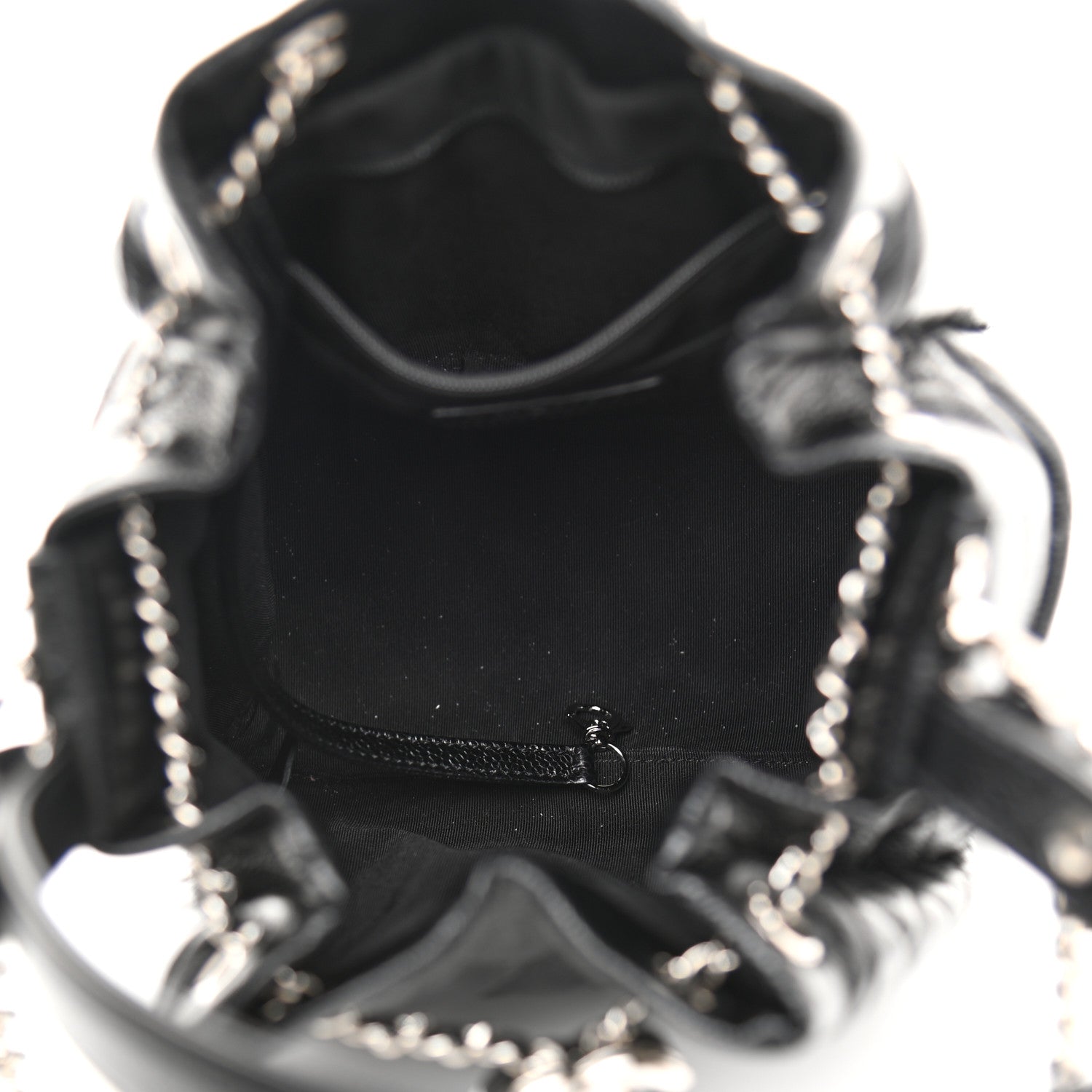 Chanel Caviar Quilted CC Chain Bucket Drawstring Bag Black 5 of 10