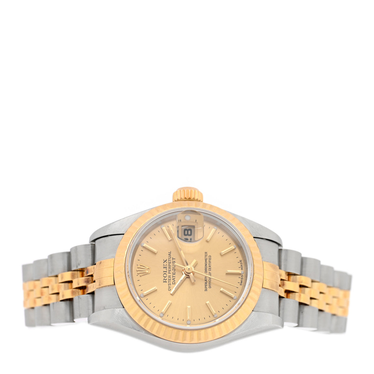 Rolex Stainless Steel 18K Yellow Gold 26mm Oyster Perpetual Datejust Watch Champagne 79173 2 of 4