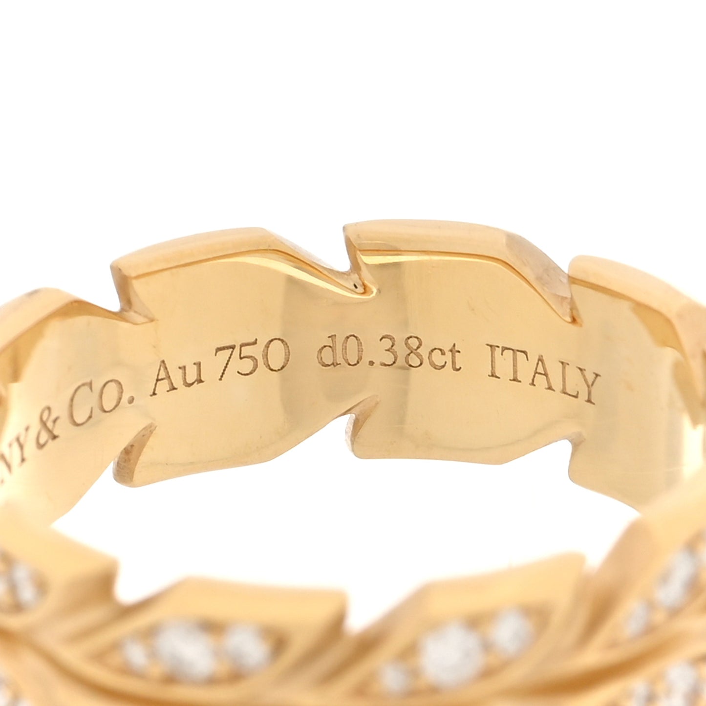 18K Yellow Gold Diamond Victoria Vine Band Ring 53 6.5