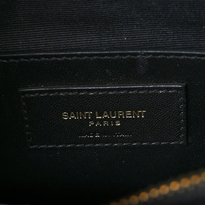 Saint Laurent Calfskin Mixed Matelasse Triquilt Large Monogram Satchel Black 5 of 9