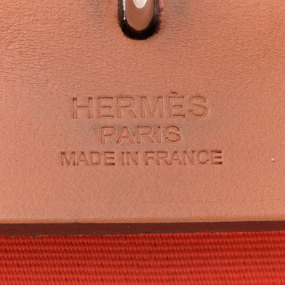 Hermes Vache Hunter Toile Herbag Zip 39 MM Orange Natural 7 of 14