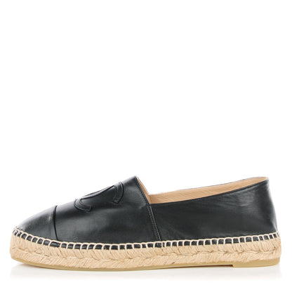 Chanel Lambskin CC Espadrilles 40 Black 1 of 11