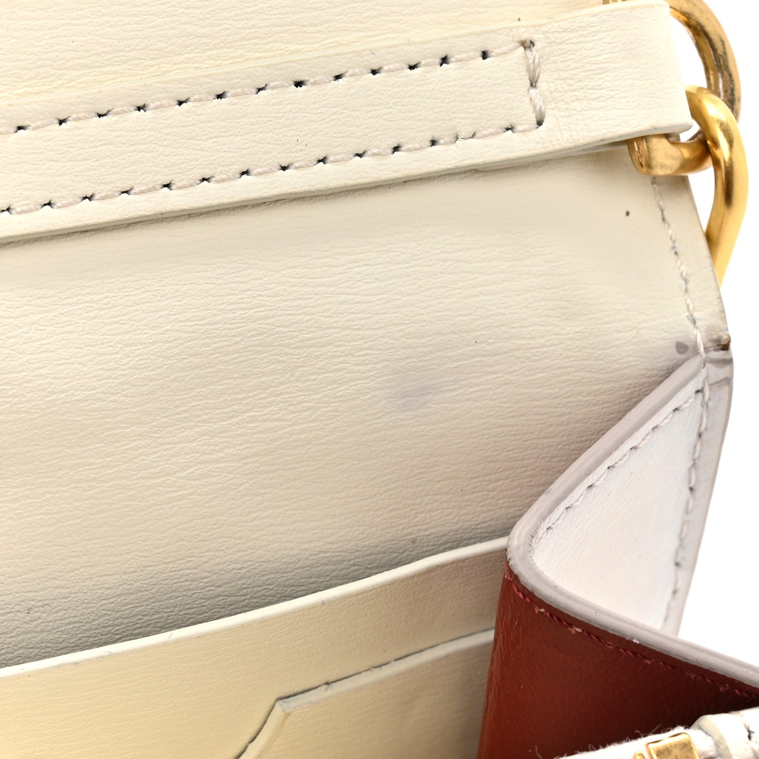 Off-White Calfskin Jitney Logo Flap Wallet On Chain White 13 of 15