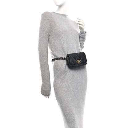 Chanel Goatskin Quilted Chanel 19 Waist Bag Black 2 of 10