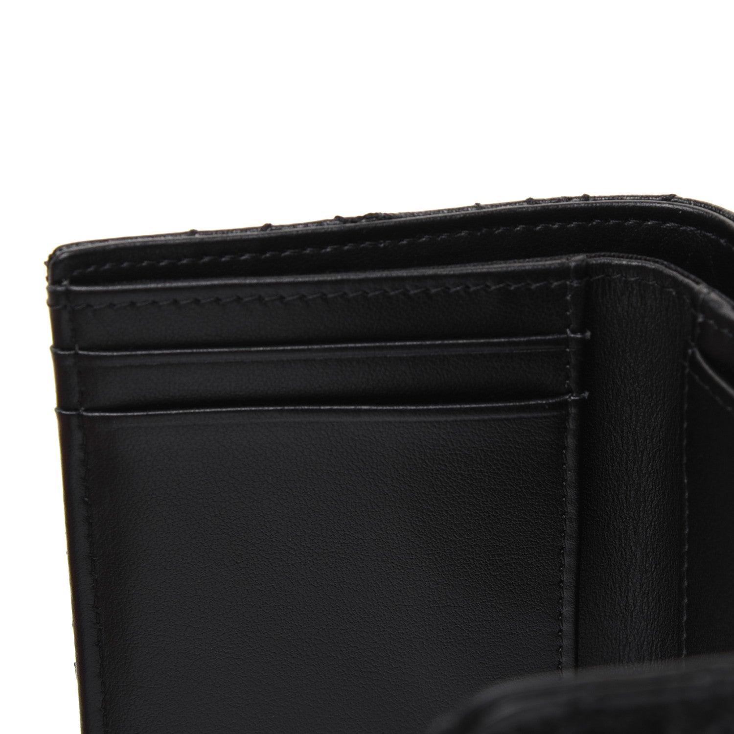 Chanel Lambskin Camellia Embossed Small Double Wallet Black 11 of 13