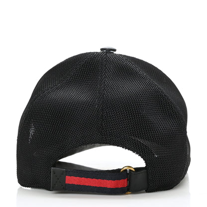 Gucci GG Supreme Monogram Angry Cat Embroidered Baseball Hat S Black 5 of 8