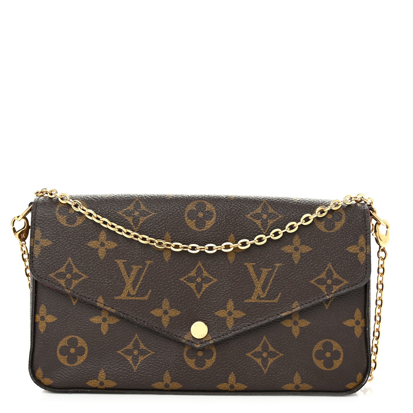 Monogram Pochette Felicie Chain Wallet Fuchsia