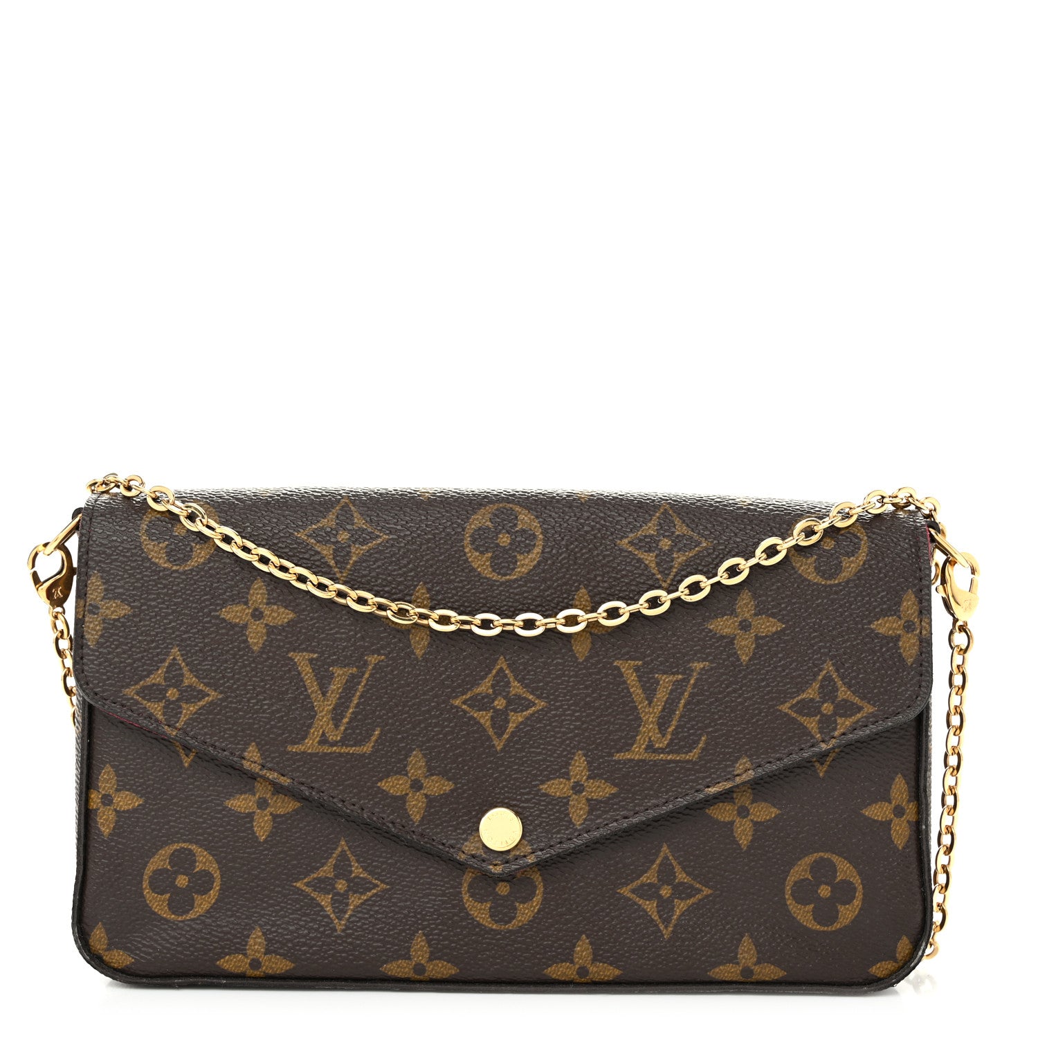 Louis Vuitton Monogram Pochette Felicie Chain Wallet Fuchsia 1 of 11
