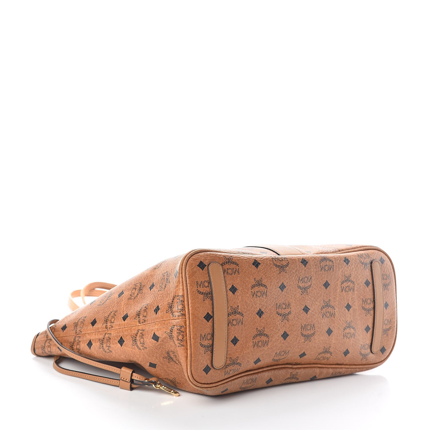 MCM Visetos Medium Liz Reversible Shopper Tote Cognac 7 of 15