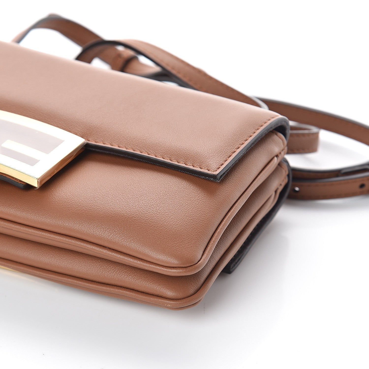 Fendi Vitello Grace Matte Duo Baguette Camel 8 of 8