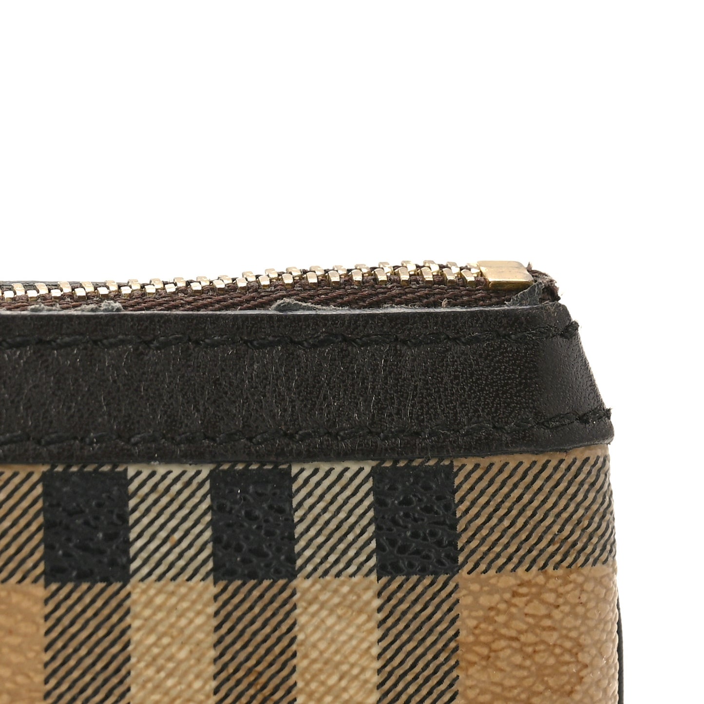 Haymarket Check Coin Case Wristlet Chocolate