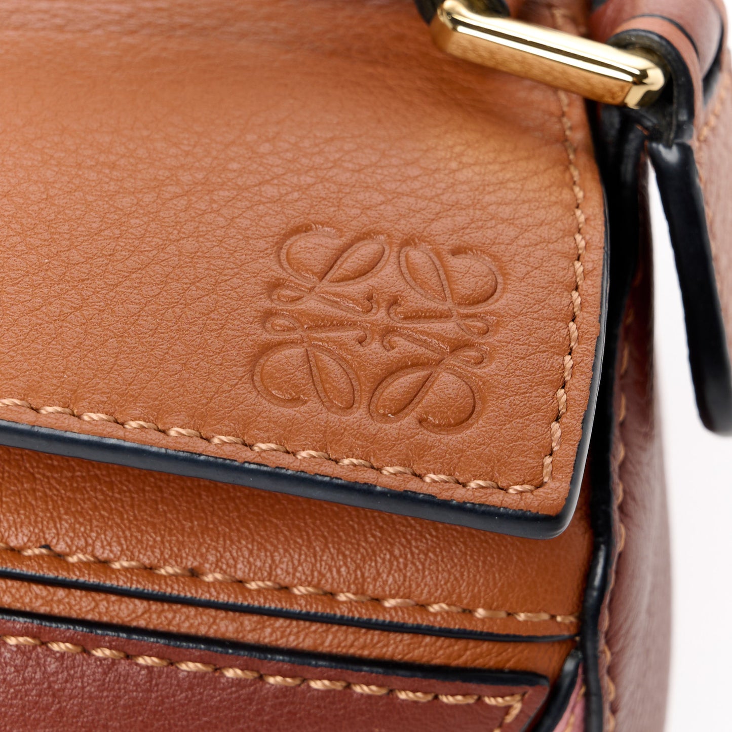 Calfskin Mini Puzzle Bag Tan Medium Pink