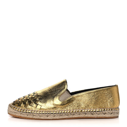 Bottega Veneta Nappa Intrecciato Gala Espadrille 39 Gold 1 of 8