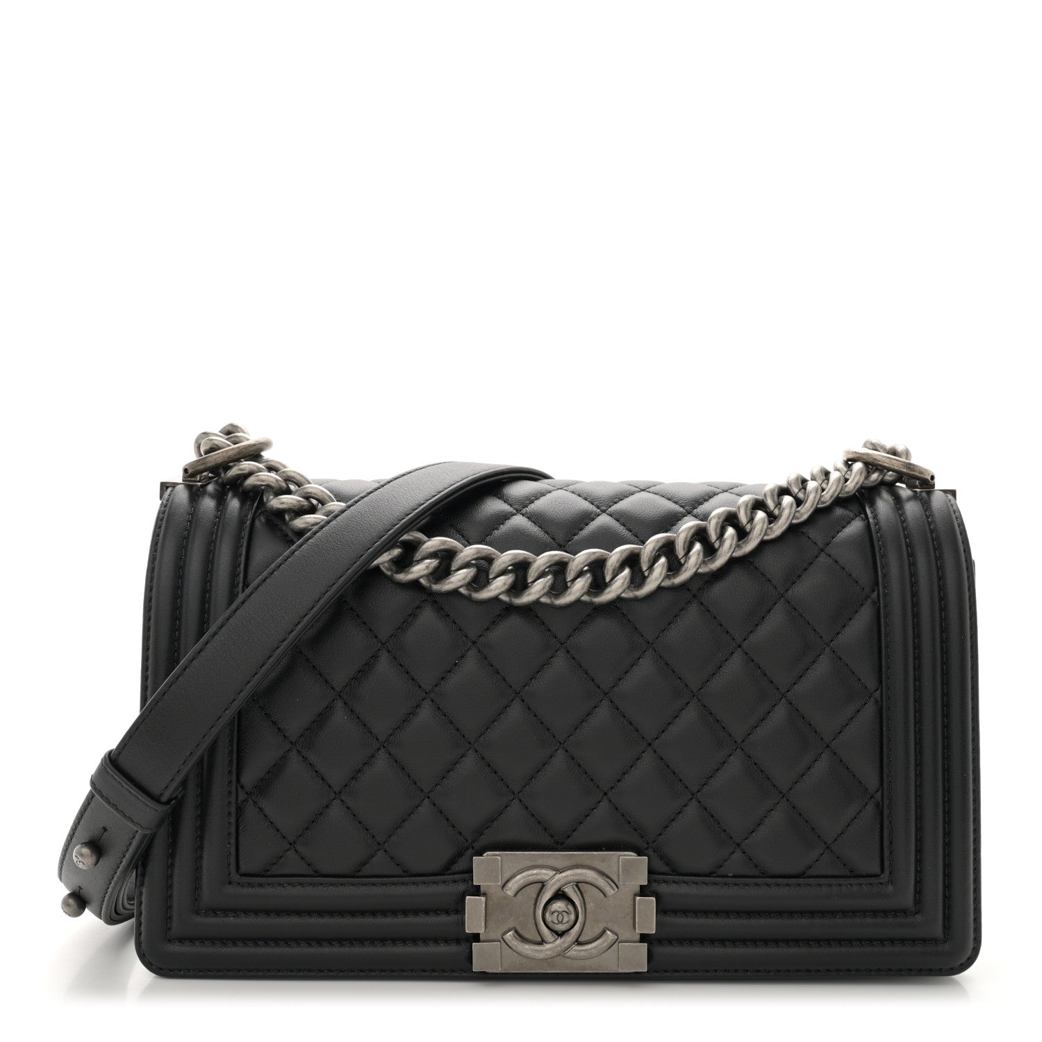 Chanel Lambskin Quilted Medium Boy Flap Black 1 of 11