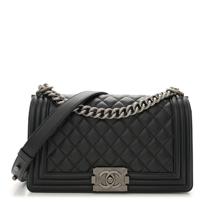 Chanel Lambskin Quilted Medium Boy Flap Black 1 of 11