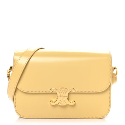 Celine Shiny Calfskin Medium Triomphe Limestone 1 of 10