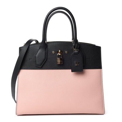 Louis Vuitton Calfskin City Steamer MM Magnolia Black 1 of 8