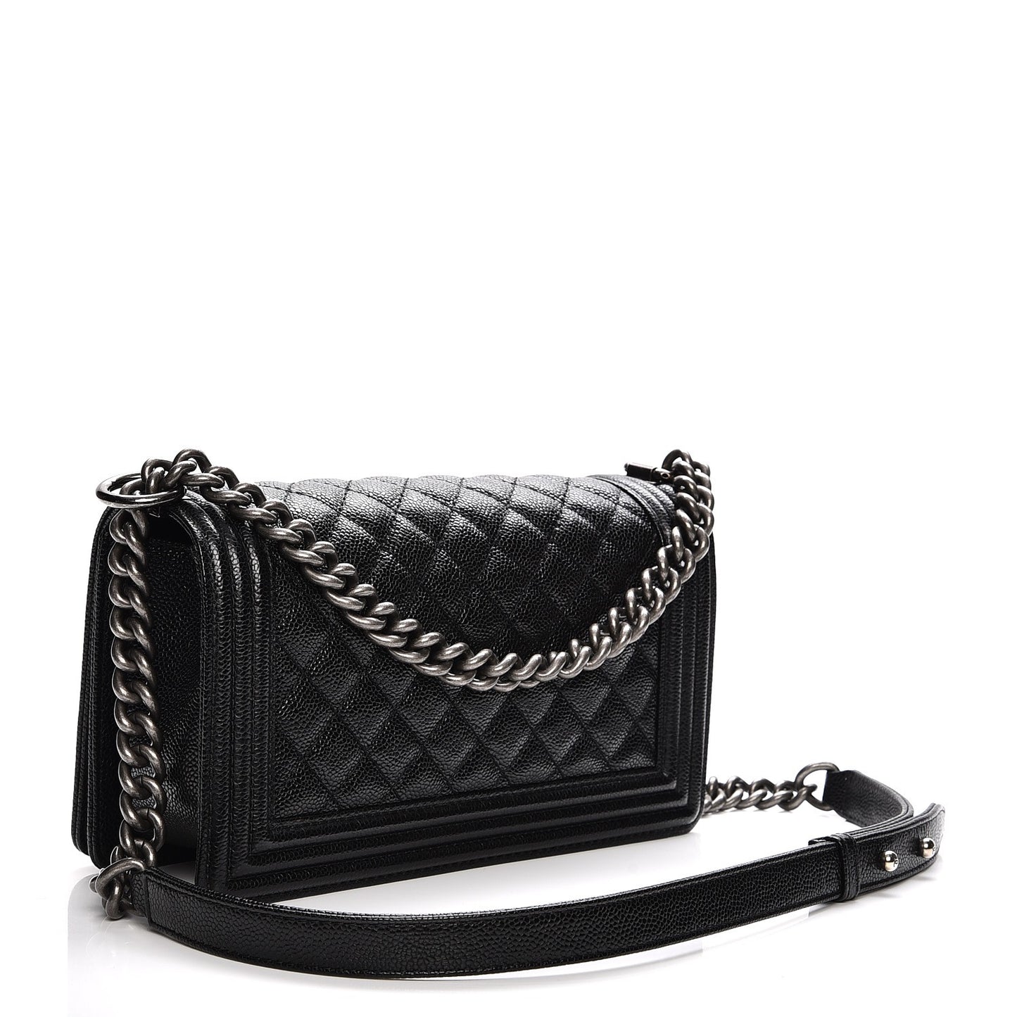 Caviar Quilted Medium Boy Flap Black