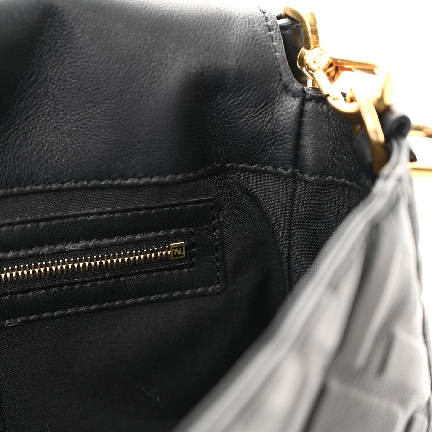 Nappa FF 1974 Embossed Baguette Black