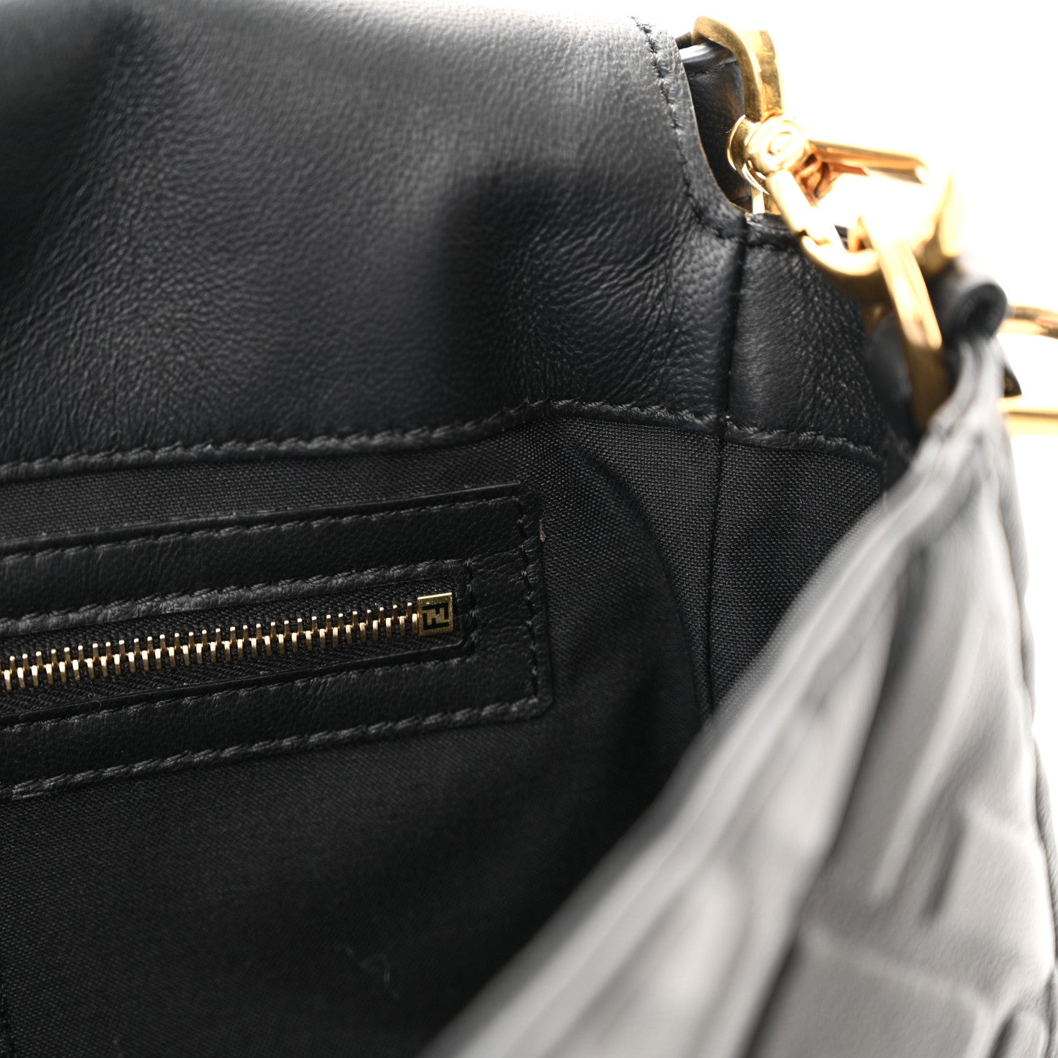 Fendi Nappa FF 1974 Embossed Baguette Black 11 of 12