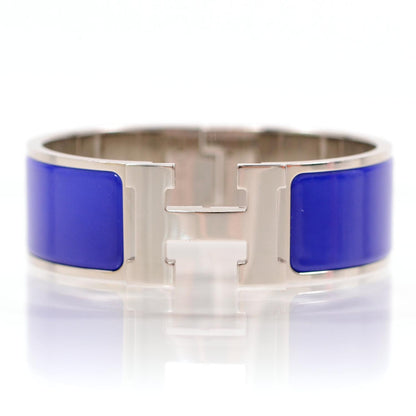 Hermes Enamel Wide Clic Clac H Bracelet Royal Bleu 1 of 6