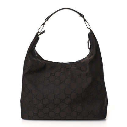 Gucci Nylon Monogram Hobo Dark Brown 1 of 11