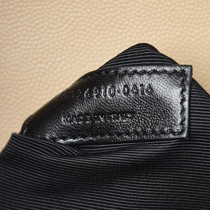 Saint Laurent Grain De Poudre Matelasse Chevron Large Monogram Satchel Nude Powder 9 of 9