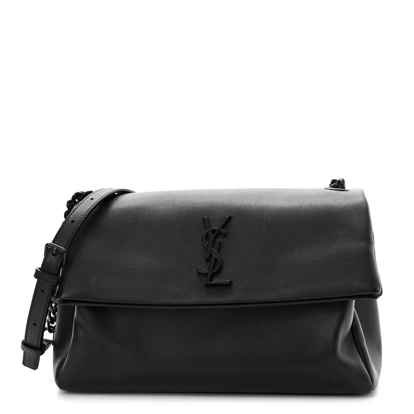 Grain De Poudre Medium West Hollywood Monogram Fold-Over Black