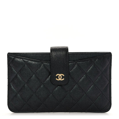 Chanel Iridescent Caviar Quilted Classic Strap Pouch Black 1 of 9