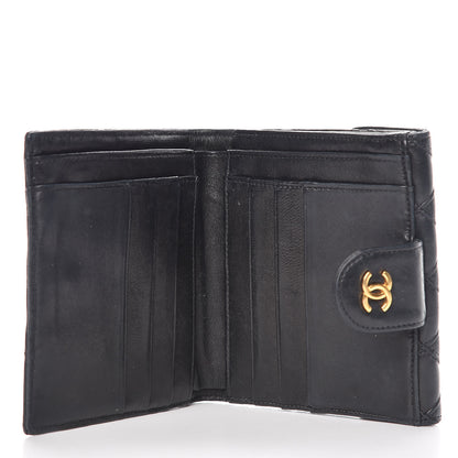 Chanel Lambskin Stitched Compact French Wallet Black 6 of 10