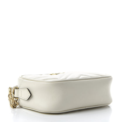 Gucci Calfskin Matelasse Mini GG Marmont Chain Shoulder Bag White 4 of 10