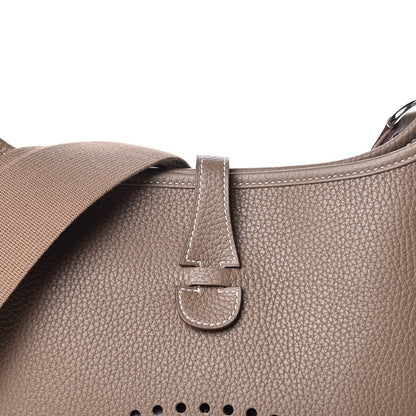 Hermes Taurillon Clemence Evelyne III PM Etoupe 8 of 11
