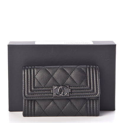 Chanel Caviar Quilted Boy Flap Card Holder So Black 9 of 9