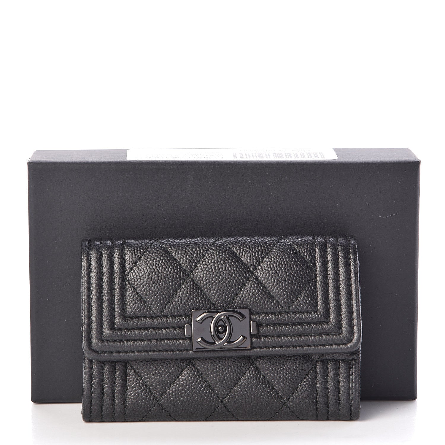 Chanel Caviar Quilted Boy Flap Card Holder So Black 9 of 9