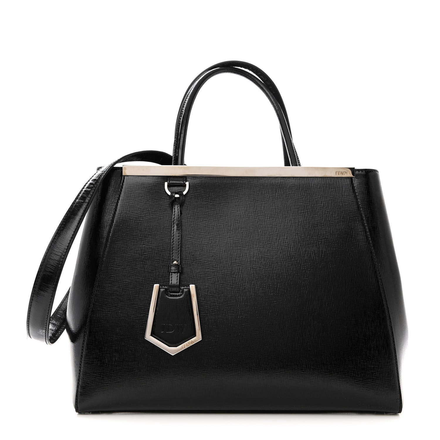 Fendi Patent Vitello Elite Regular 2Jours Tote Black 1 of 12