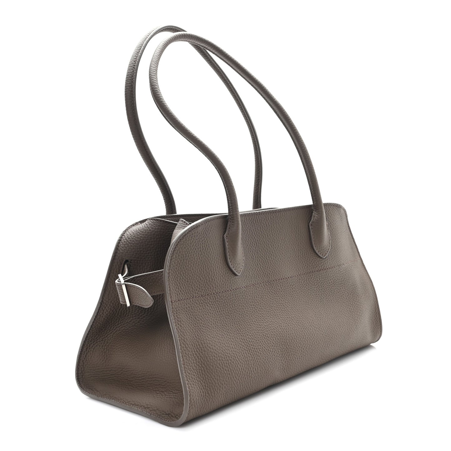 Matte Grained Calfskin Margaux Shoulder 12 Dark Olive