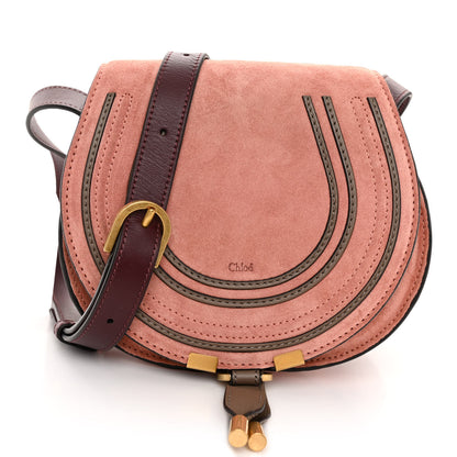 Chloe Suede Calfskin Mini Marcie Round Crossbody Bag Canyon Rose 1 of 9