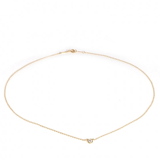 Tiffany 18K Yellow Gold Diamond .25ct Elsa Peretti Diamonds by the Yard Pendant Necklace 3 of 12