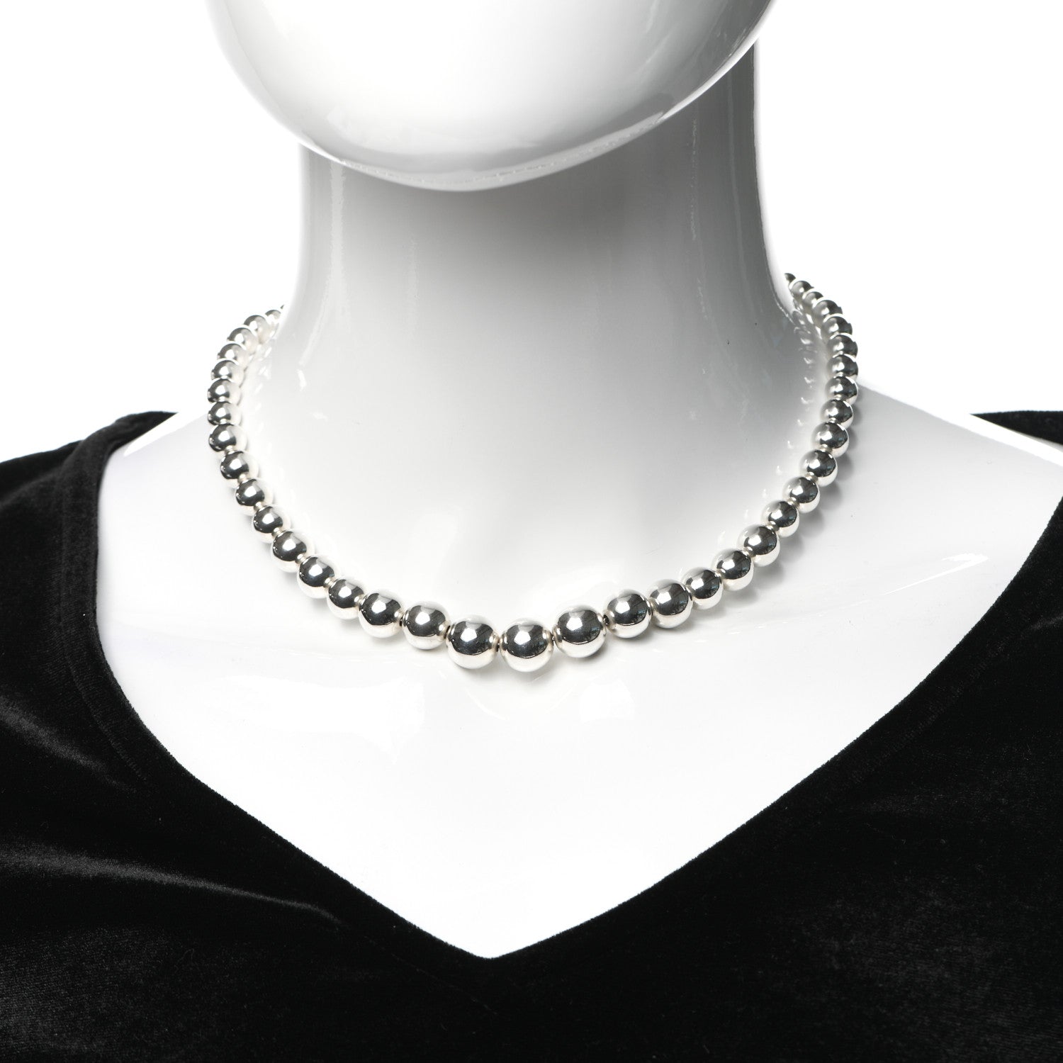 Tiffany Sterling Silver HardWear Graduated Ball Necklace 2 of 4
