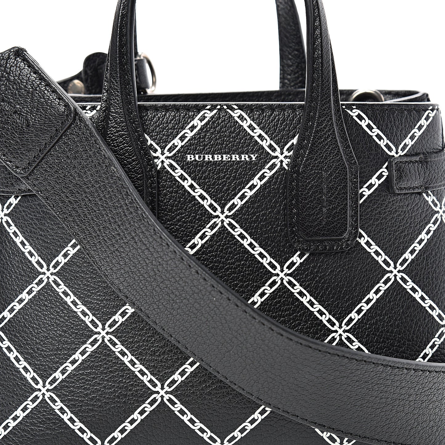 Goatskin Link Print Baby Banner Tote Black