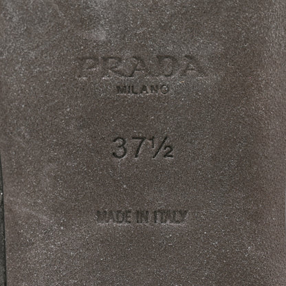 Prada Calfskin Sandali Two Strap Flat Sandals 37.5 Black 5 of 9
