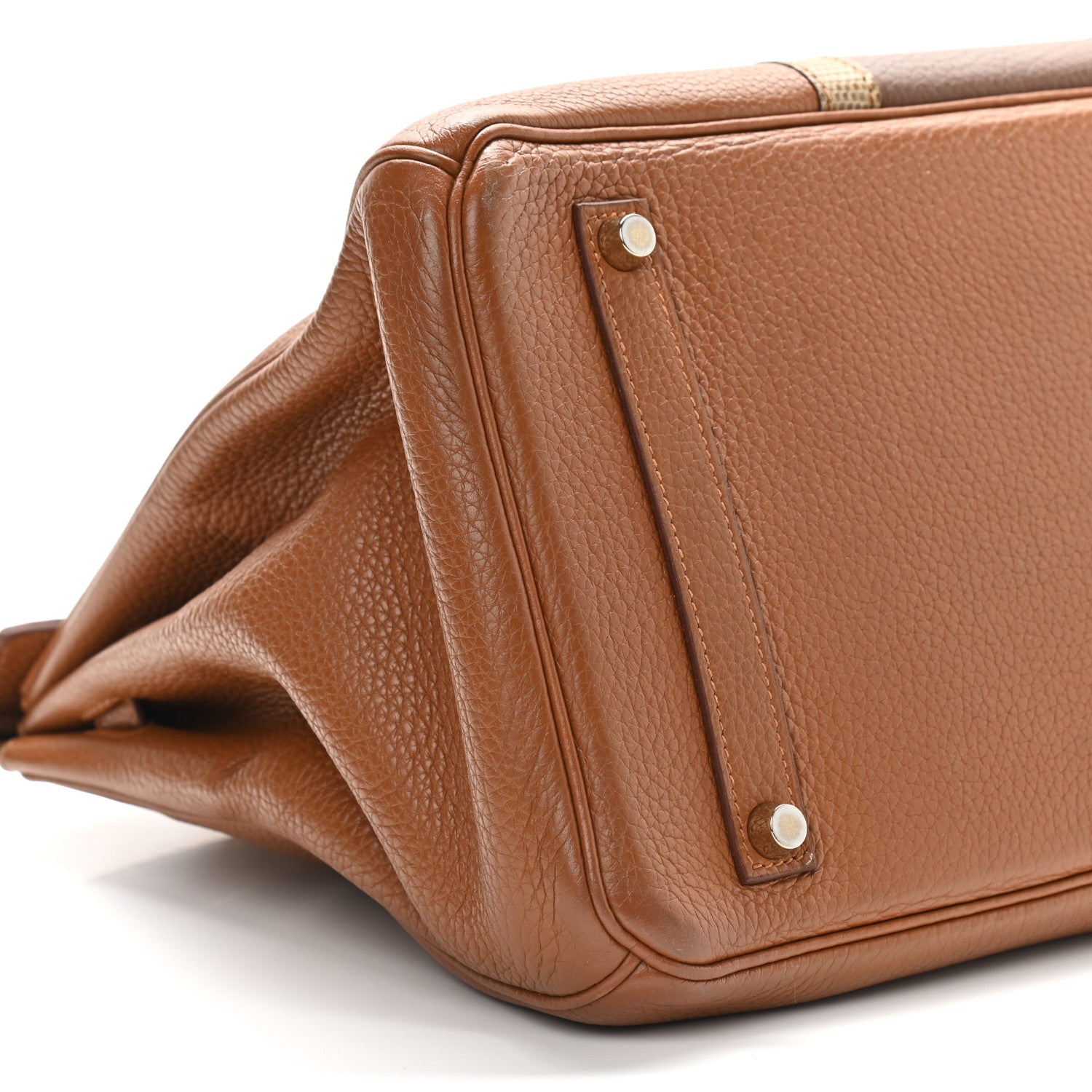 Hermes Taurillon Clemence Lizard Club Birkin 35 Gold Marron D'Inde 8 of 12