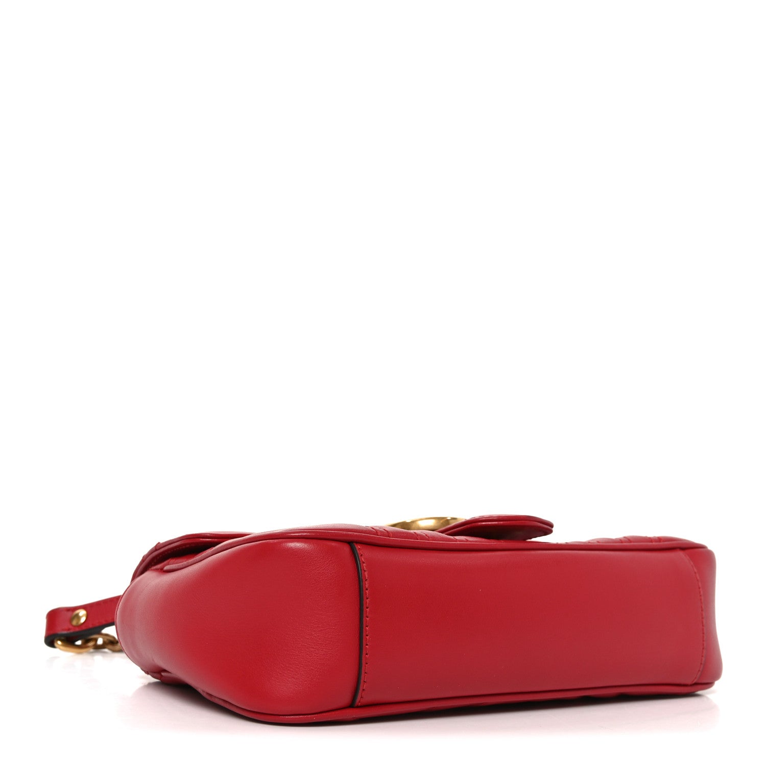 Gucci Calfskin Matelasse Small GG Marmont Shoulder Bag Hibiscus Red 4 of 11