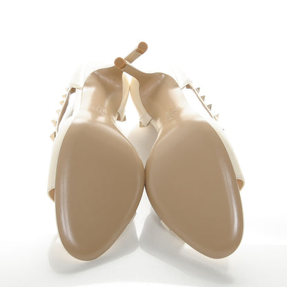 Valentino Garavani Nappa Rockstud Peep Toe Cross Strap D'Orsay 105mm Pumps 39 Ivory 5 of 8