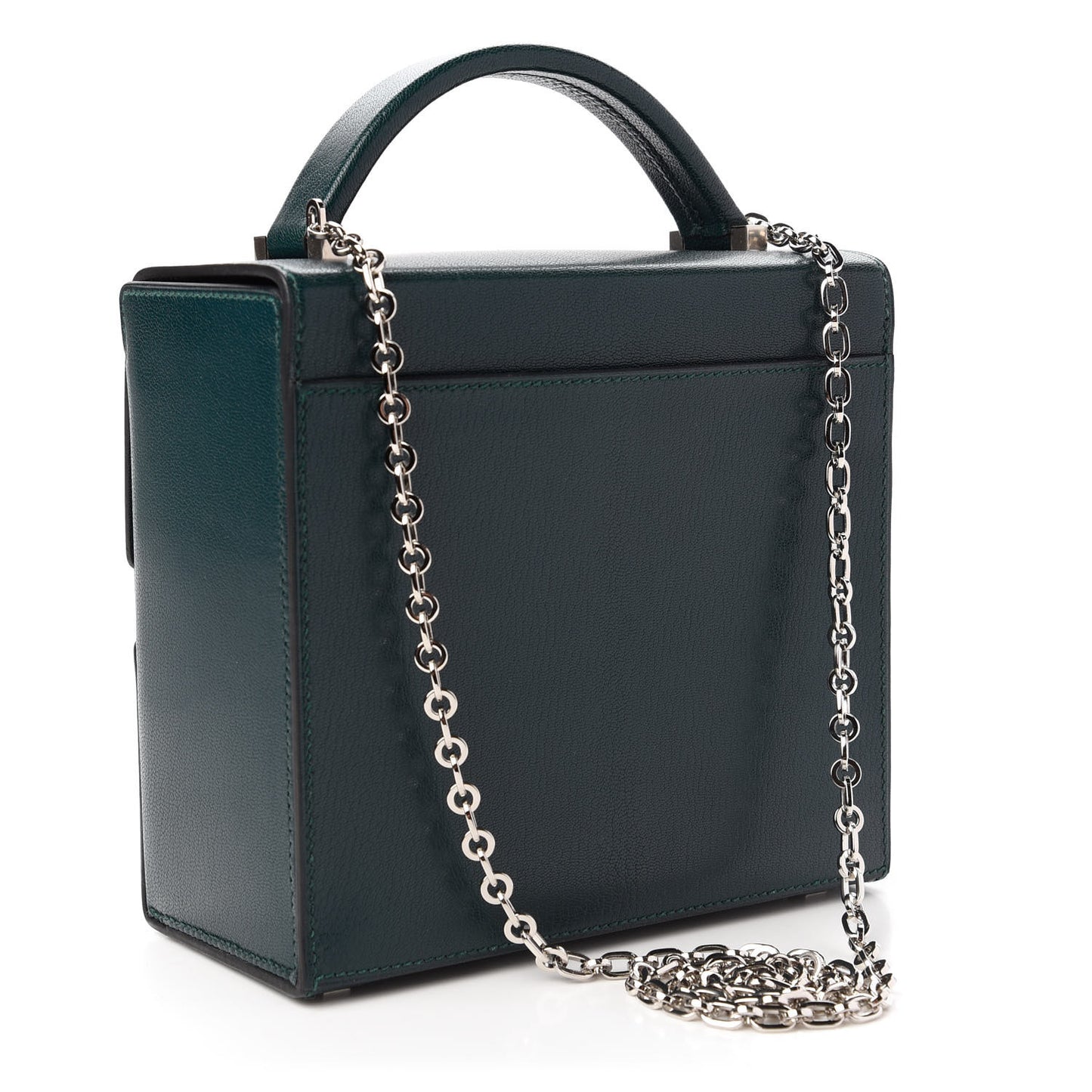 Chevre Mysore Cinhetic Boxy Top Handle Bag Vert Cypress
